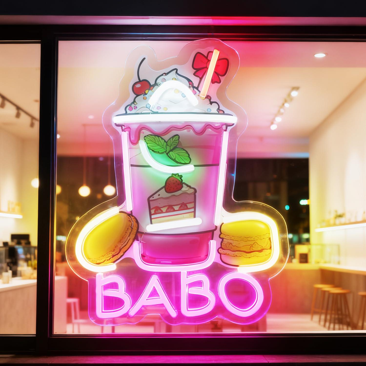 Up Lighting Decor - Boba Neon Tabelası, Işıklı Bubble Tea
